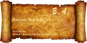 Becze Adrián névjegykártya